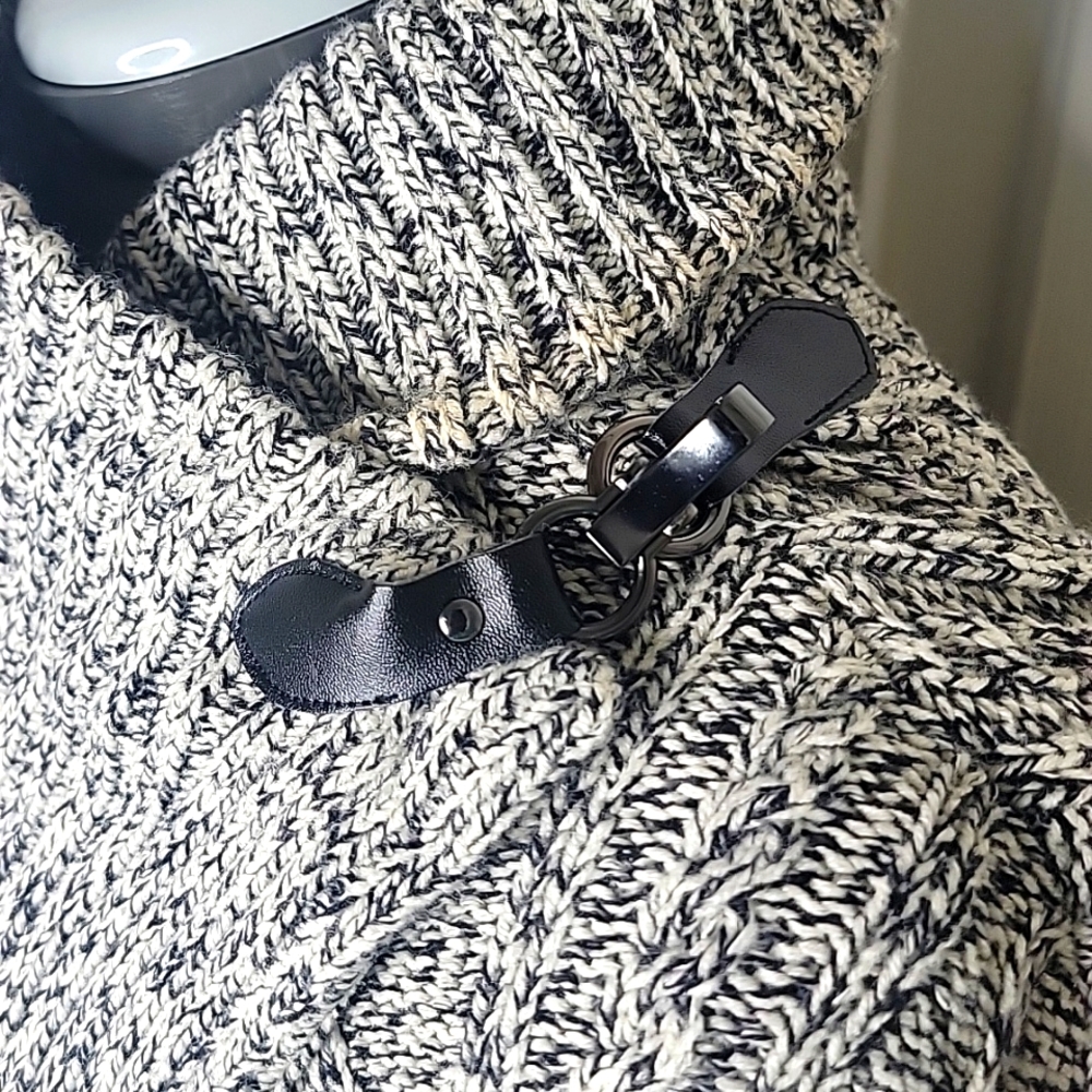 RD Style Daksha Cable Knit Cardigan wrap Style Sweater Gray Size SP - Picture 3 of 10